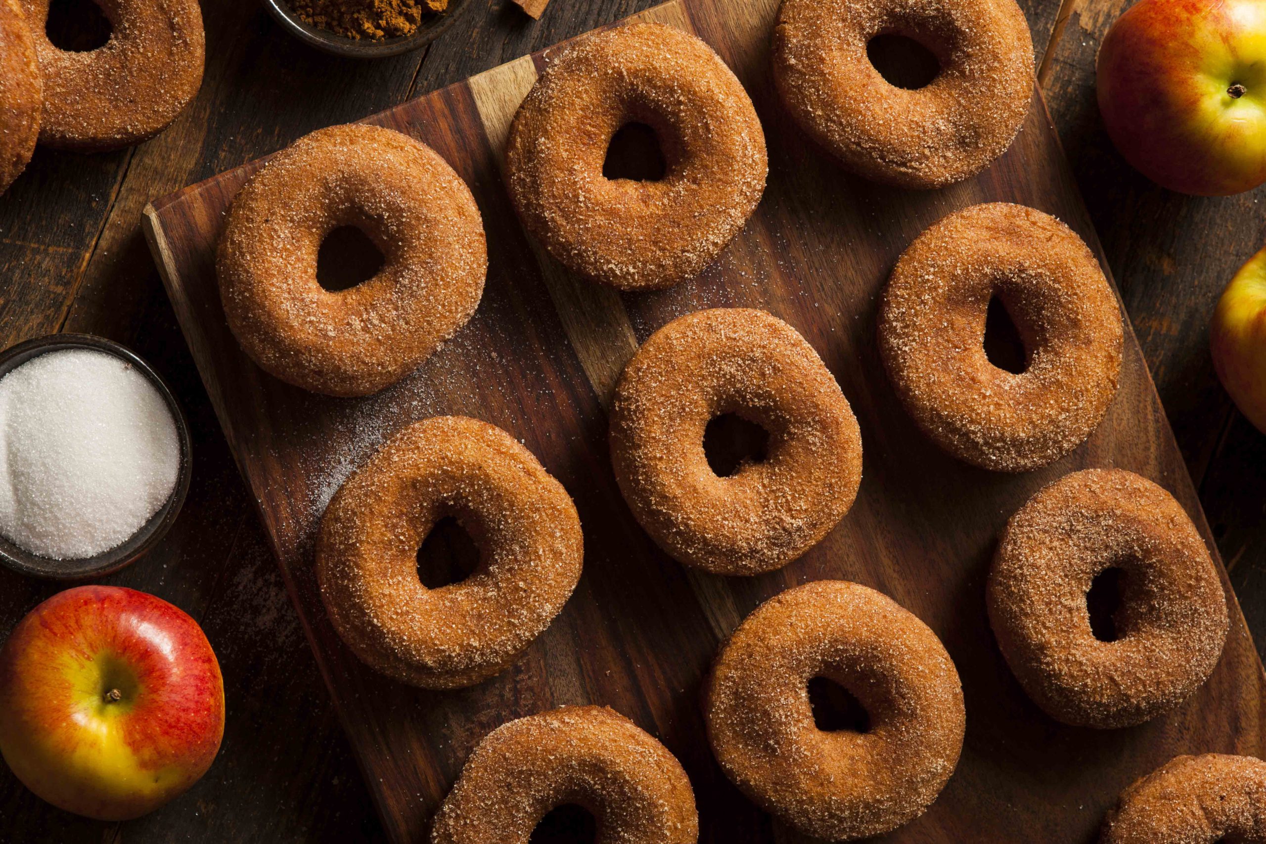 Gluten free baked apple donuts made with Montana Gluten Free All Purpose Baking Mix